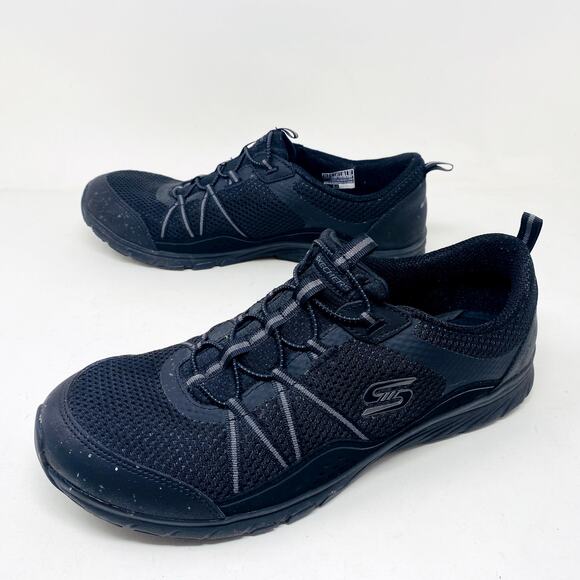 Skechers No Slip Work Sneaker Shoe Black Athletic - 11 - Picture 3 of 7